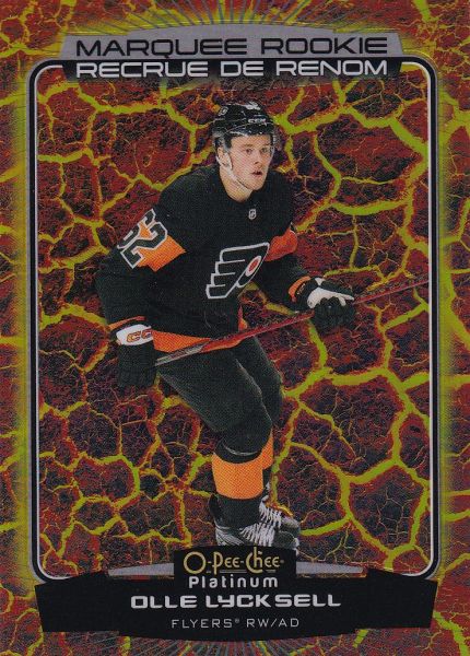 insert RC karta OLLE LYCKSELL 22-23 OPC Platinum Marquee Rookie Hot Magma /499